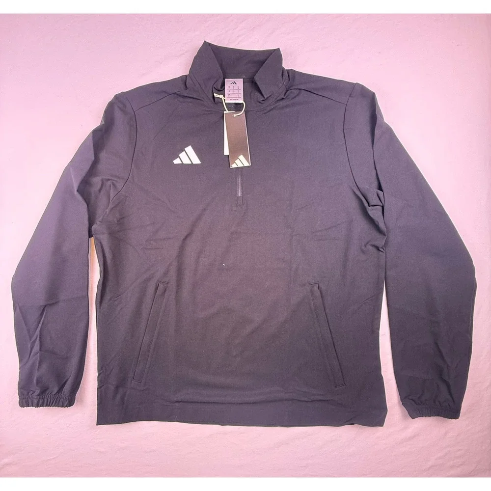 Adidas Ultimate Woven Quarter-Zip Pullover Men Medium Black NEW Quarter Zip Golf